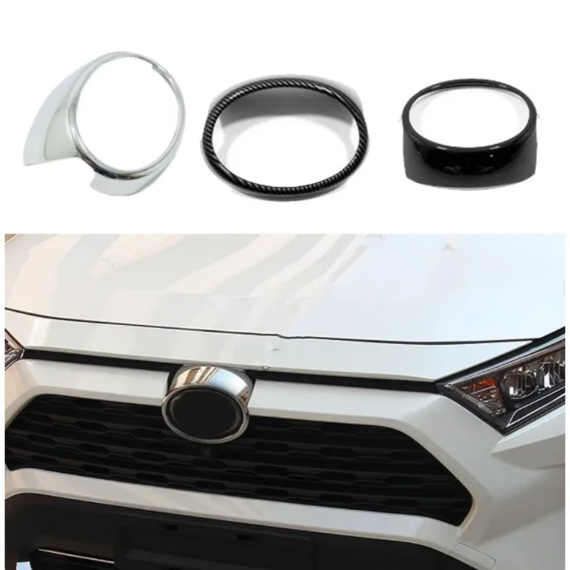 

Car Front Grille Logo Covers Trim Emblem For Toyota Rav4 2019 -2023 ABS Chrome Accessories Decoration Mark Grills Frame