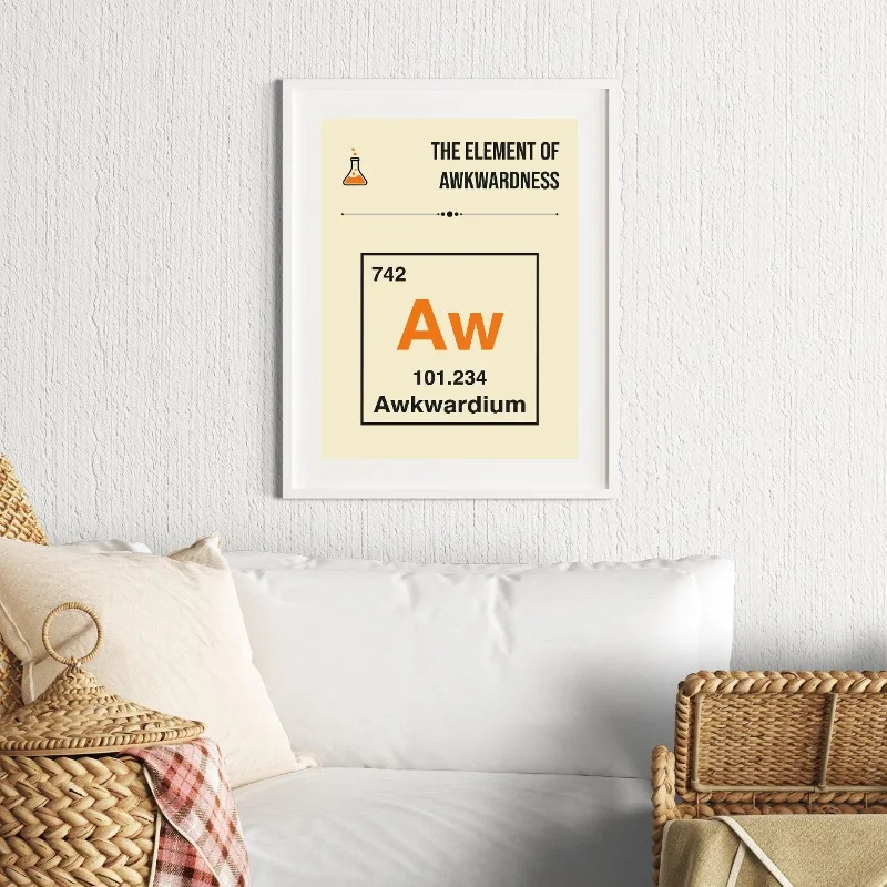 مضحك الجدول الدوري المشارك العلوم الفكاهة الحد الأدنى قماش طباعة ملتوي الكيمياء جدار الفن الديكور الإبداعية هدية ل Nerds