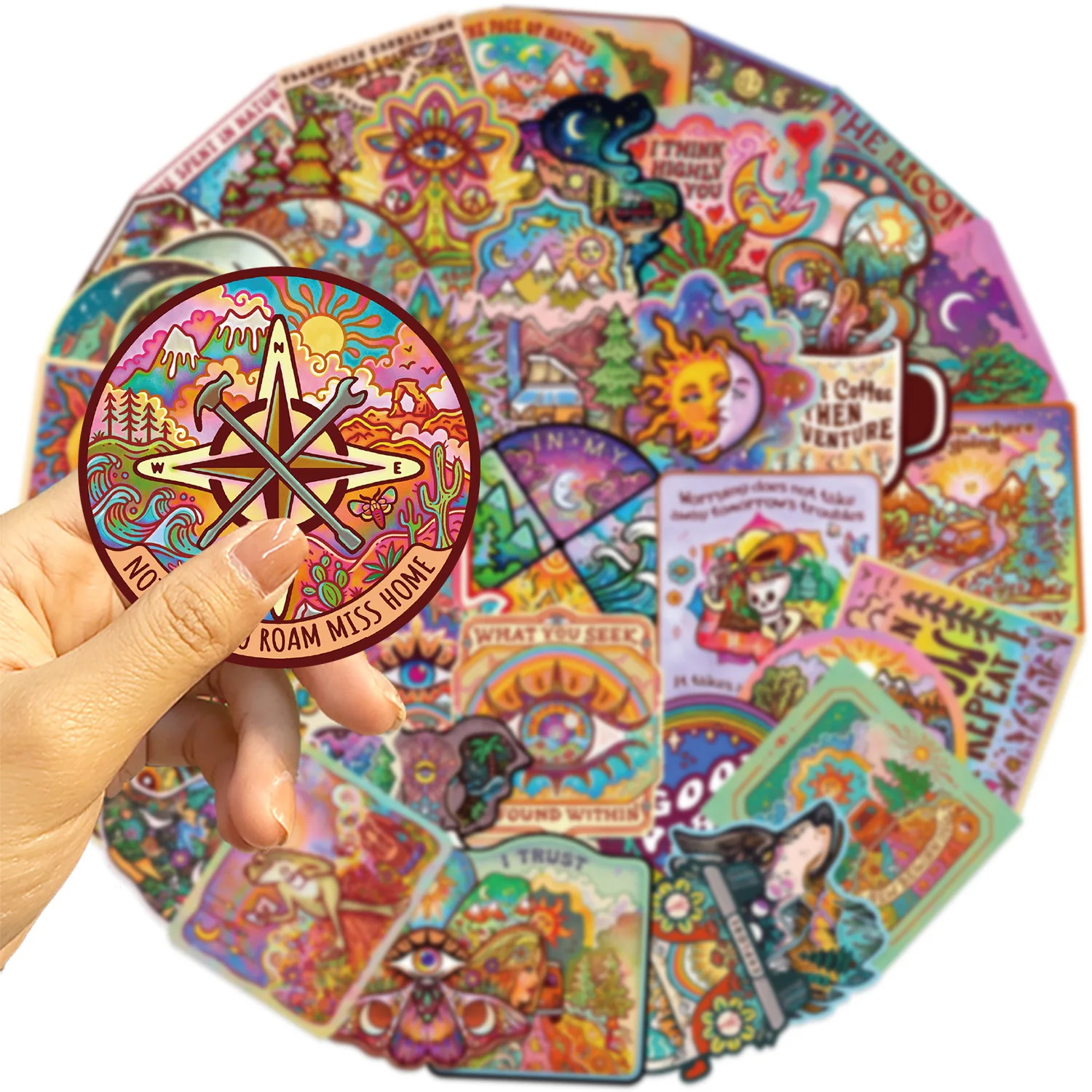 50Pcs Have Fun Camping Cartoon Stickers Graffiti Notebook Waterproof Decal Skateboard DIY Suitcase for Waterproof Sticker Gift