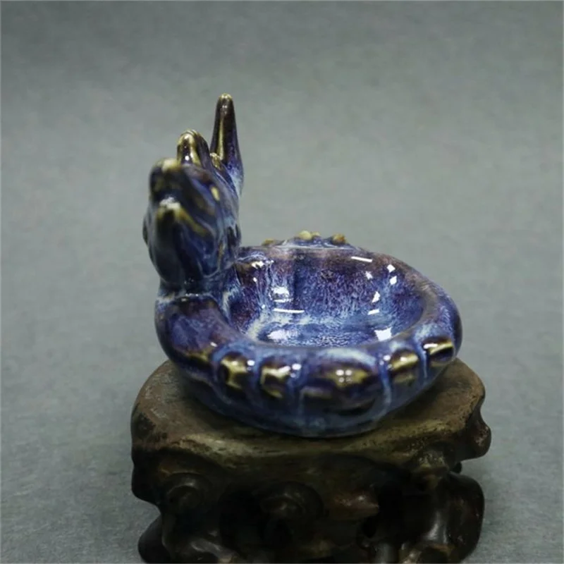 China Old Porcelain Kiln Color Changing Blue Glazed Fish Pen Wash