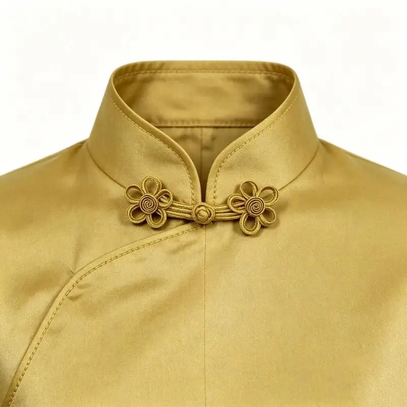 31BF Gold Tone Chinese Knot Closures, Two Pack Flower Buttons for Sewing