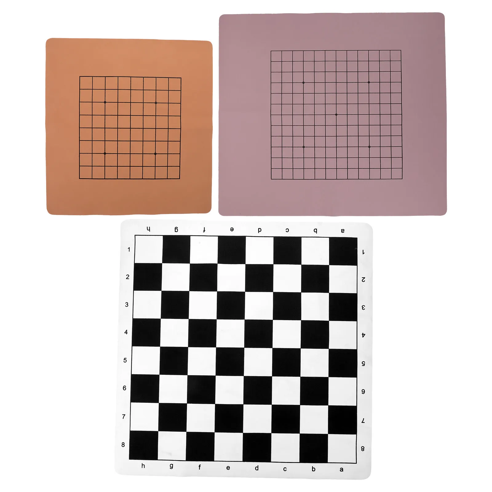 

3Pcs Dual-Sided Chessboard Foldable Portable Chess Mat for Chinese Chess and Go Games Compact Design for School Family Play