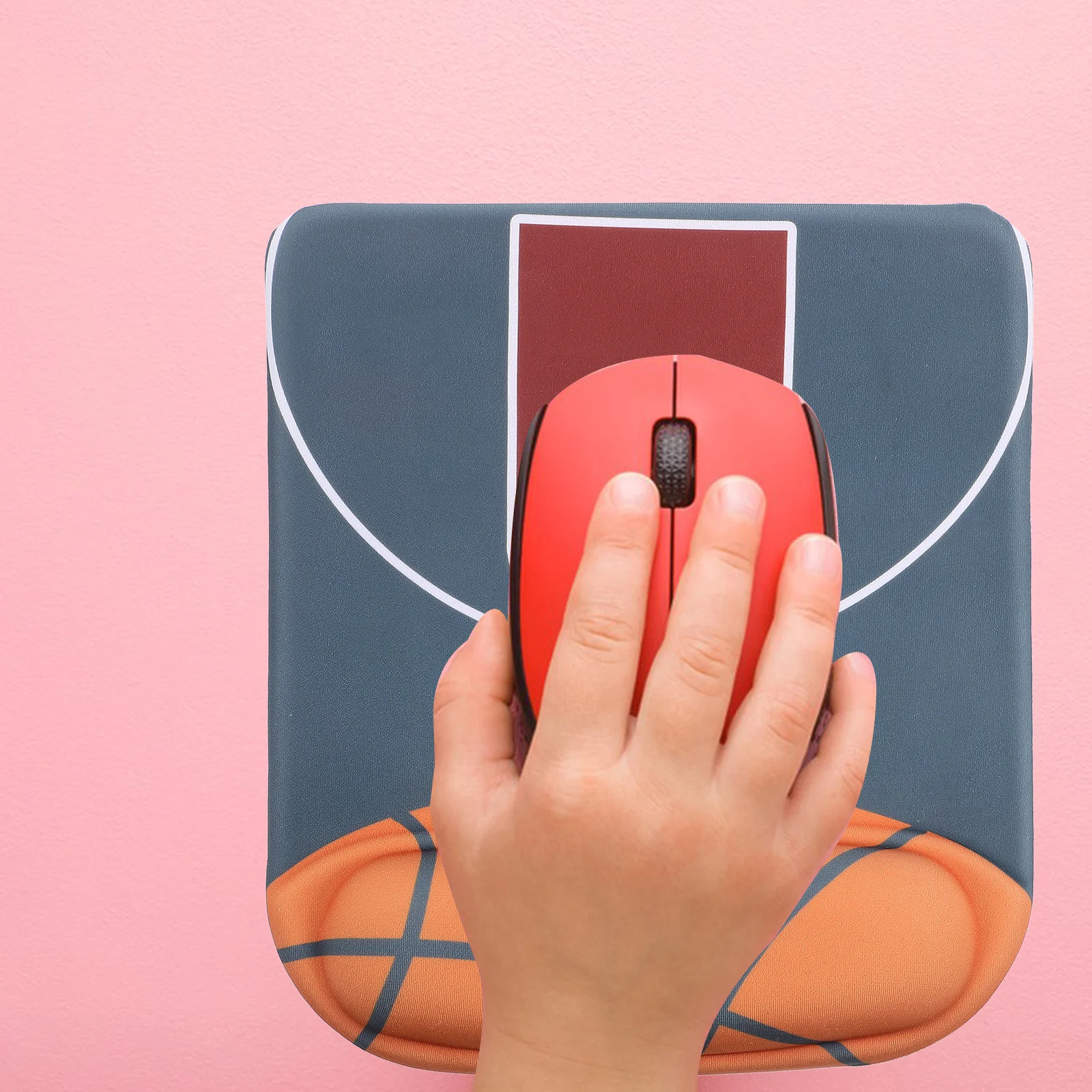 Alas Mouse 3D Silikon Sandaran Pergelangan Tangan Bulat Model Basket Anti Selip Alas Penyangga H Ergonomis untuk Alas Meja Gaming Laptop