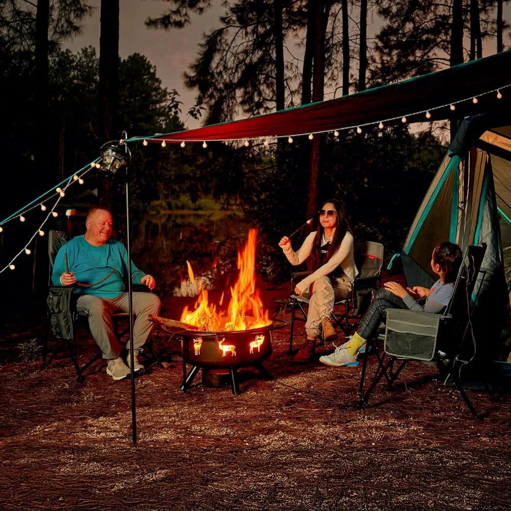 كرسي تخييم متين من الألومنيوم، خفيف الوزن ومحمول، يدعم 400 رطل #2