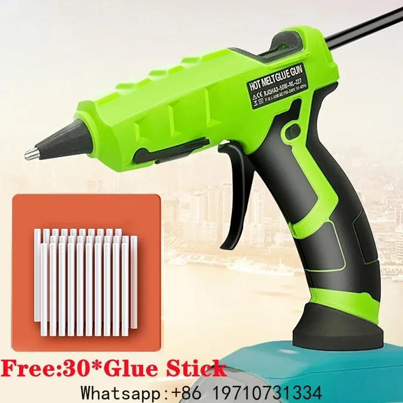 Cordless Hot Glue Gun for 18V Battery Glue Stick Set for Arts DIY Electric Hot Melt Glue Gun Repair Tool with 30pcs 7mm
