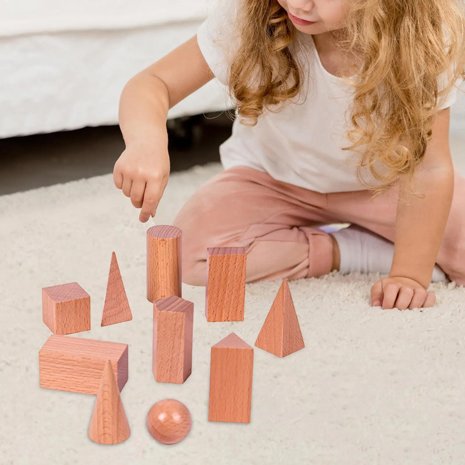 

10x деревянные геометрические твердые обучающие игрушки для дошкольников, дома, детей, детского сада, геометрические 3D формы, геометрические блоки