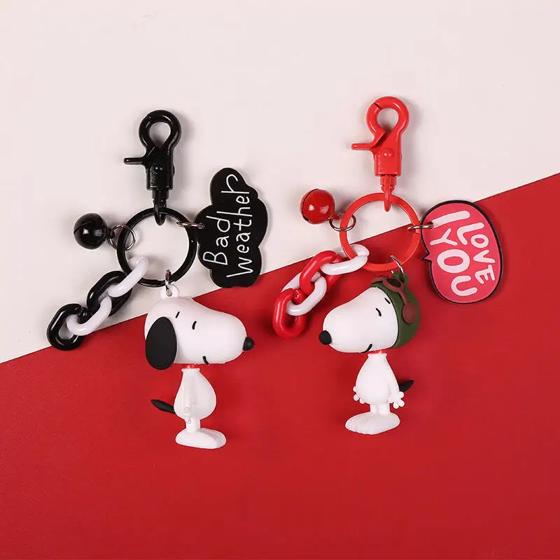 Miniso Snoopy Keychain Kawaii Cartoon Keychain Pendant Personalized and Creative Car Keychain Backpack Decoration
