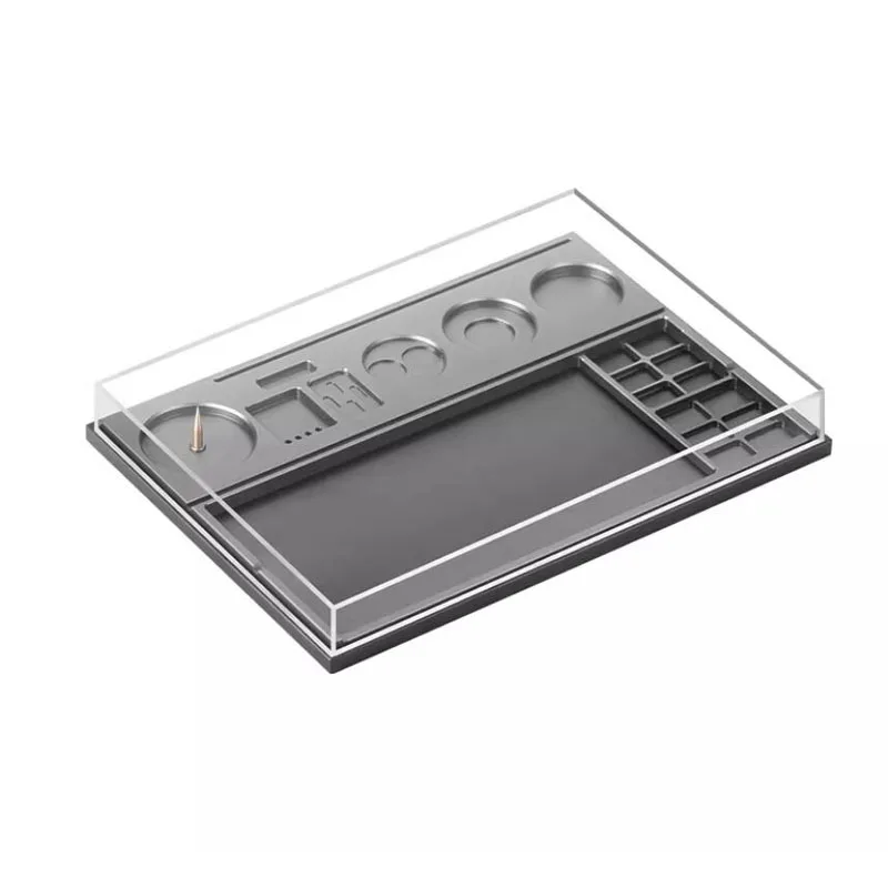 Storage box for screws, parts and repair tools - multi-compartment metal storage box with anti-shock pads