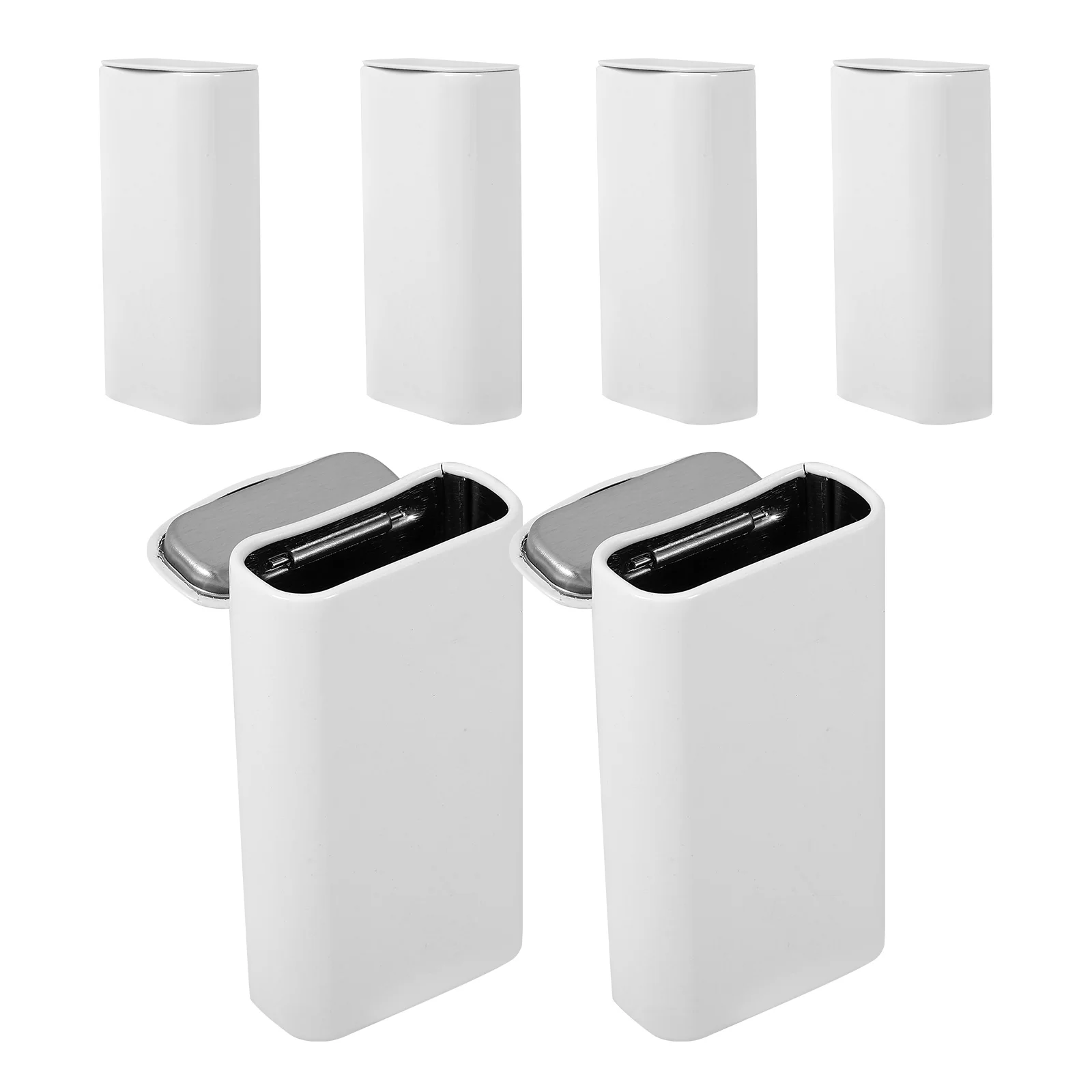 

6pcs Flip-Type Small Tin Boxes Sturdy Tinplate Storage Organizer Candy Boxes Portable Rectangular Metal Containers For Jewelry
