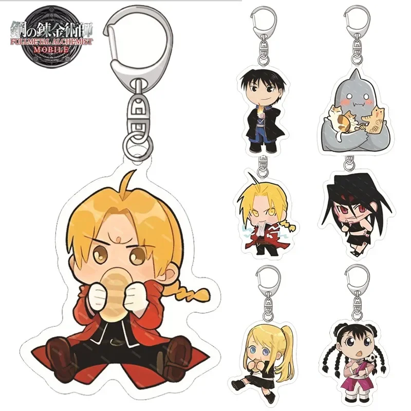 Fullmetal Alchemist Keychain Bag Pendant for Man Women Acrylic Key Chains Anime Edward Elric Backpack Hanging Accessories Gifts