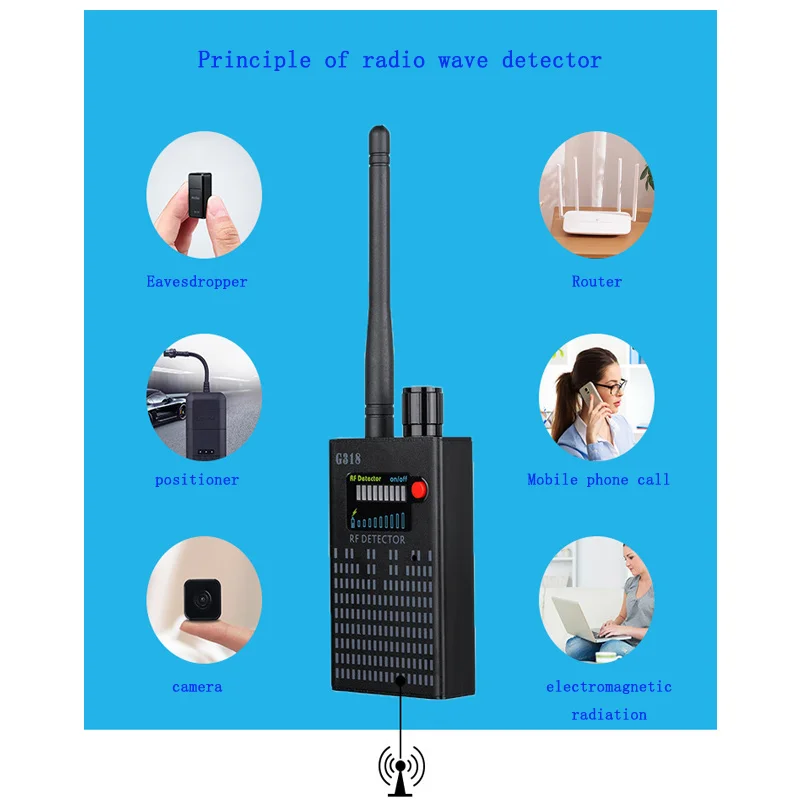G318 Беспроводной сигнал, анти-крадирование, мониторинг, целевая камера, подслушивание, GPS, детектор слежения за местоположением, защита конфиденциальности