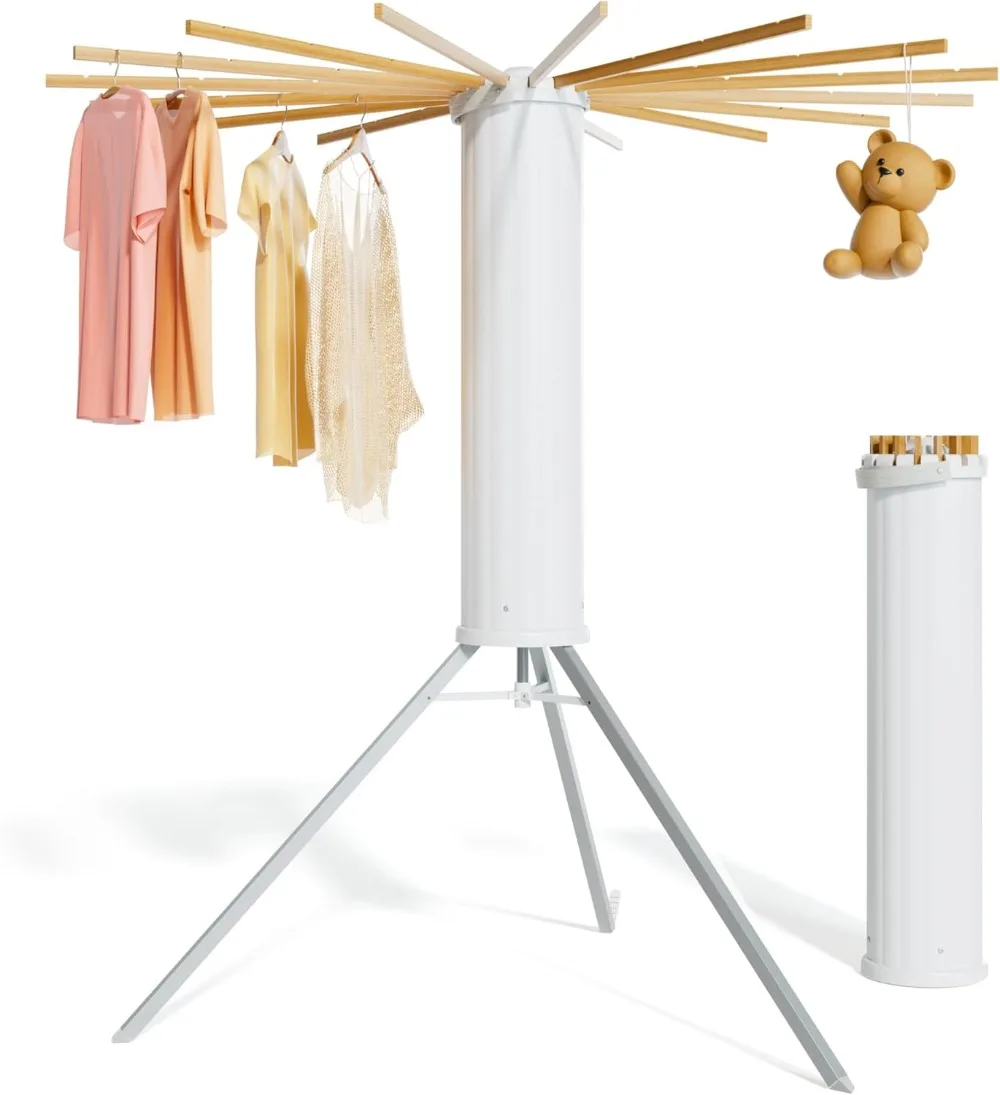 

Foldable Drying Rack Made of Solid Wood (not Poor Quality Bamboo), Portable Outdoor Clothes Drying Rack