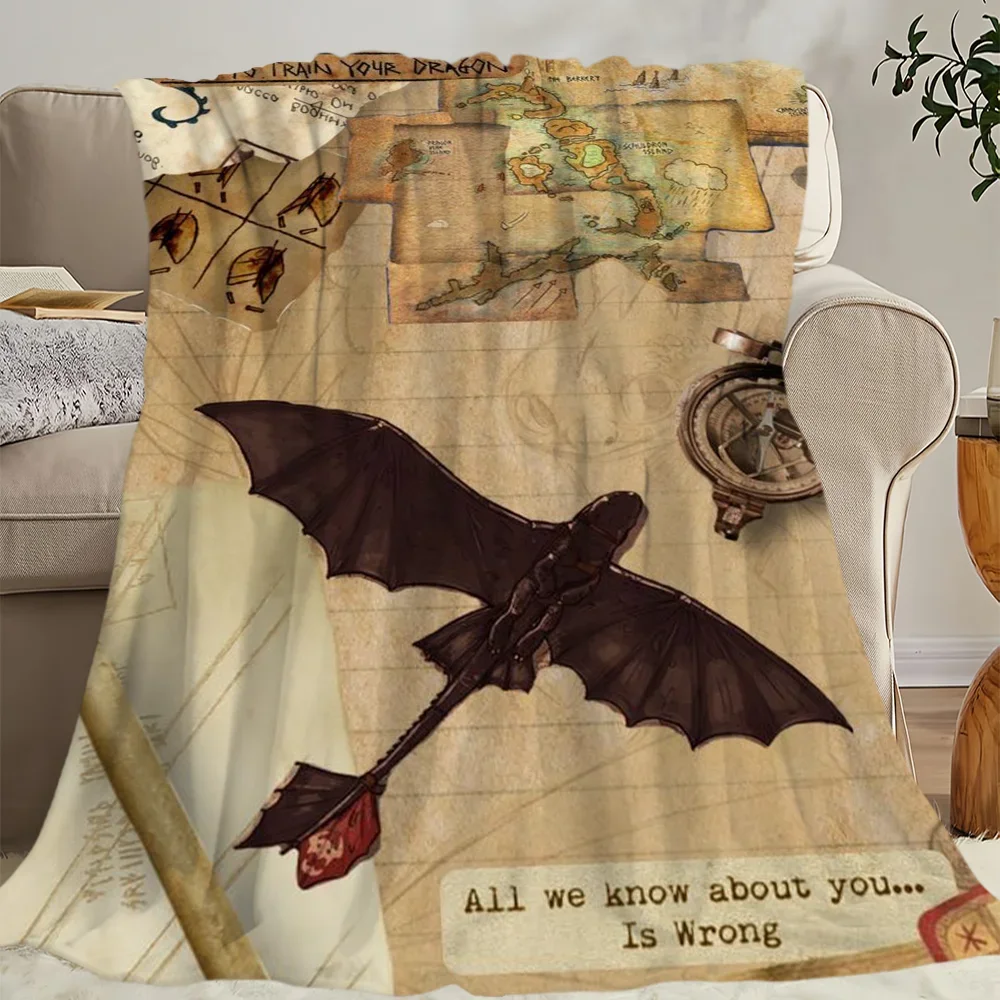 H-How To T-Train Y-Your D-Dragon Skicomfort دافئ ناعم للمنزل للأطفال بطانية غداء مناسبة لغرفة المعيشة والمكتب هدايا السفر اليومية