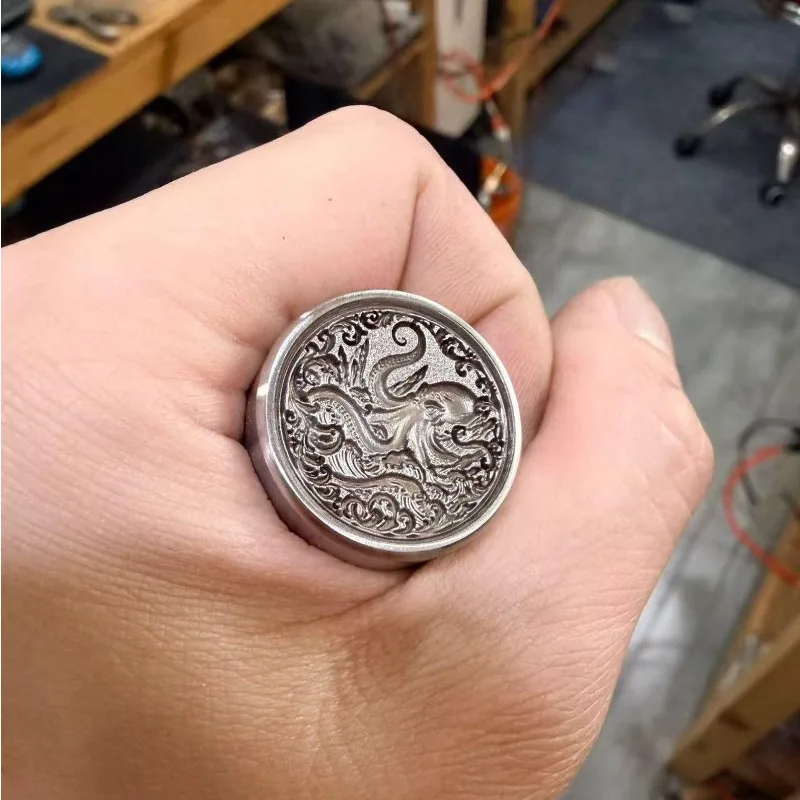 3D Octopus Jewelry Stamp Steel Metal Punch Tool for Silversmiths Marine Sea Creature Embossing Die Bench Tool