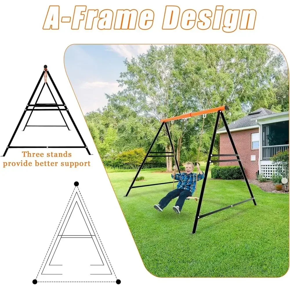 Heavy-Duty Outdoor Swing Stand, Supports Up to 550lbs, Ideal for Swings and Hammocks (Swing Not Included), Orange