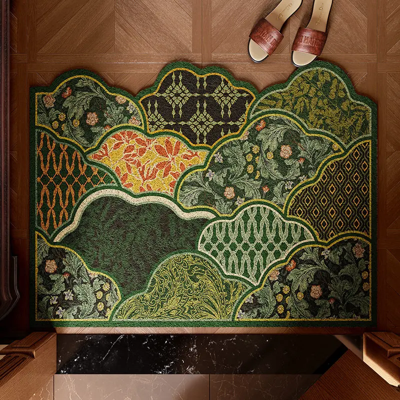Entrance door carpet entry door floor mat silk ring foot mat