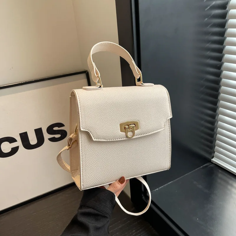 2024 Early Spring New Women\'s Solid Color Korean Shoulder Bag Fashion Casual Small Square Bag Handheld Crossbody Bag