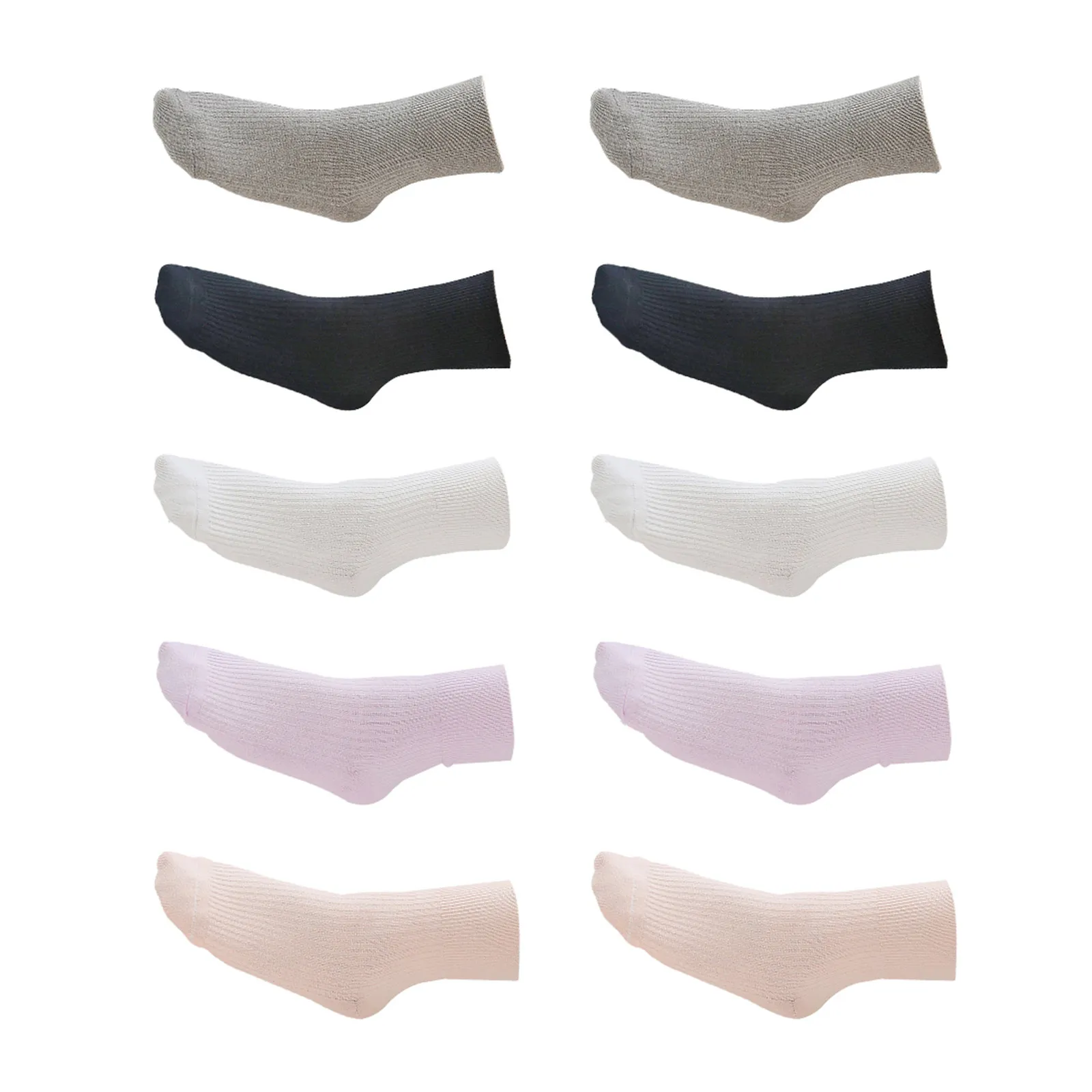 

5 Pairs Diabetic Care Socks Combed Cotton Elastic Nursing Ankle Pregnant Women Elderly Female Thickened Design Non Slip