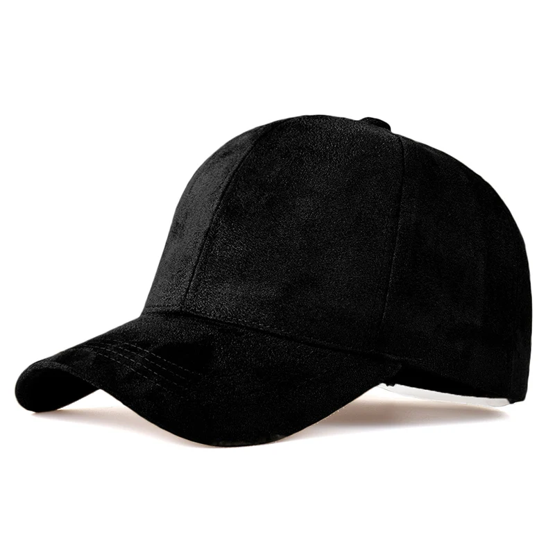 Classic Faux Leather Suede Baseball Cap Corduroy Dad Caps Adjustable Casual Low Profile Dad-Hat