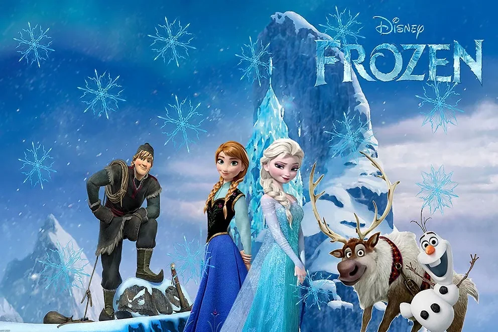 Disney Frozen Anna Elsa Princess วันเกิดพื้นหลัง Decors ผ้าไวนิล Party ฉากหลังอุปกรณ์อาบน้ําเด็กเด็กผู้หญิงของขวัญ