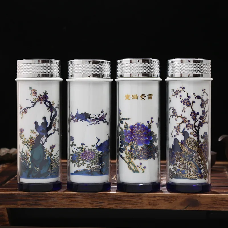 ceramic color-changing Vacuum Flasks mug,Double liner tea cup fashionable Drinkware Chinese business