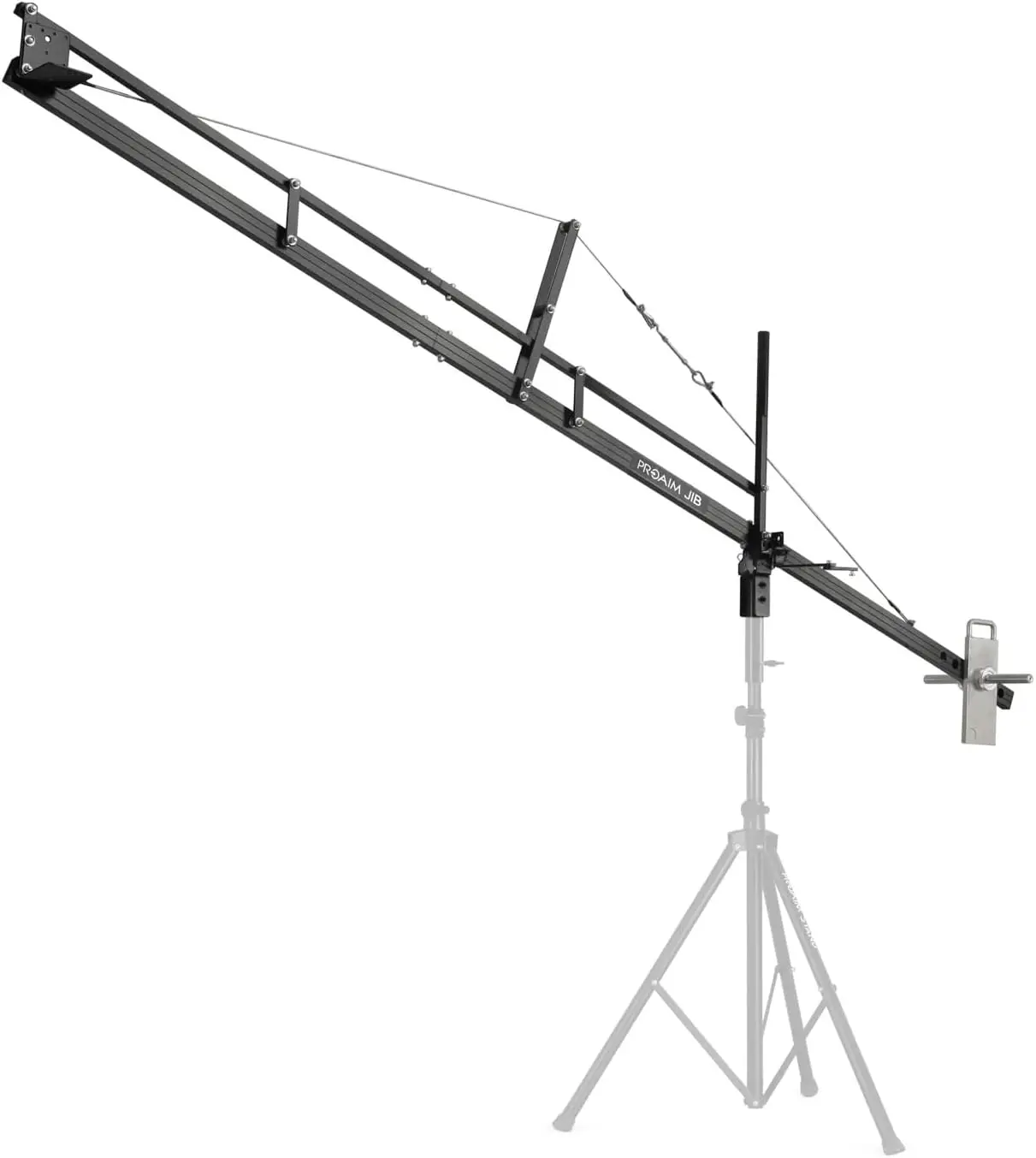 12Ft Camera Crane Jib Arm For 3-Axis Gimbals, Pan-Tilt & Fluid Head. For Dslr Video Cameras Up To 8Kg /17.6Lb (P-12)