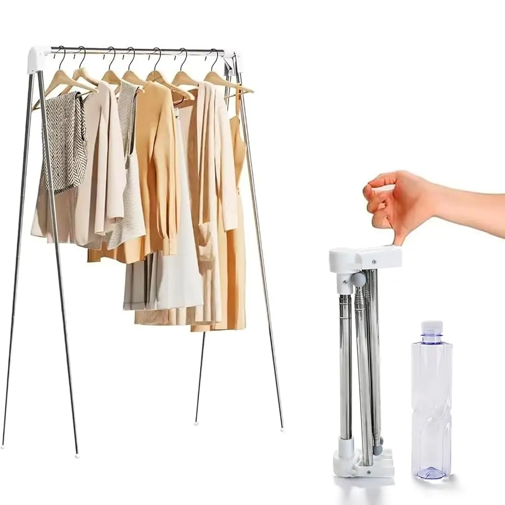 

Travel Garment Rack, Stainl Steel Portable Clothes Ra Collapsible, Folding Clothes Ra For Indoor & Outdoor, Portable Clothes