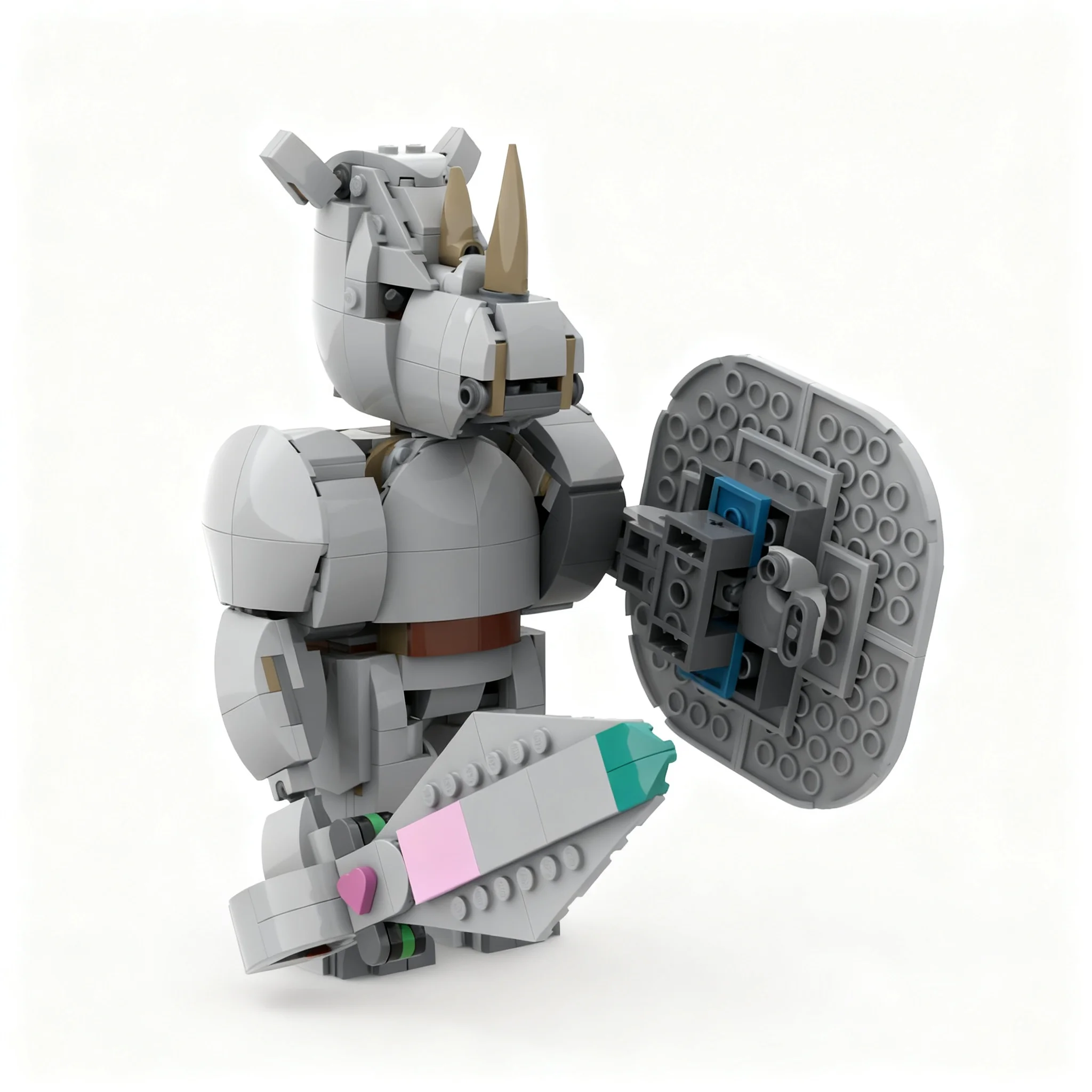 492pcs MOC Creator Creator 3-in-1 Armor Rhino Model Toy Building Blocks Architecture Christmas Gift Birthday Idea DIY Collection
