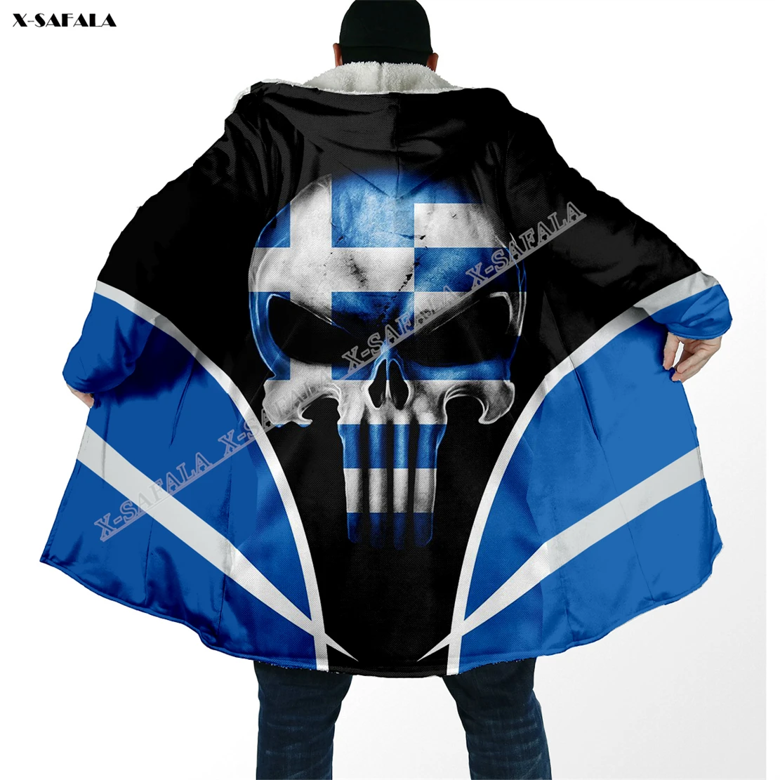 Italy Latvia Greece Ireland Israel Turkey Sweden Norway 3D Printed Cloak Thick Hooded Blanket Coat Fleece Men Female Winter