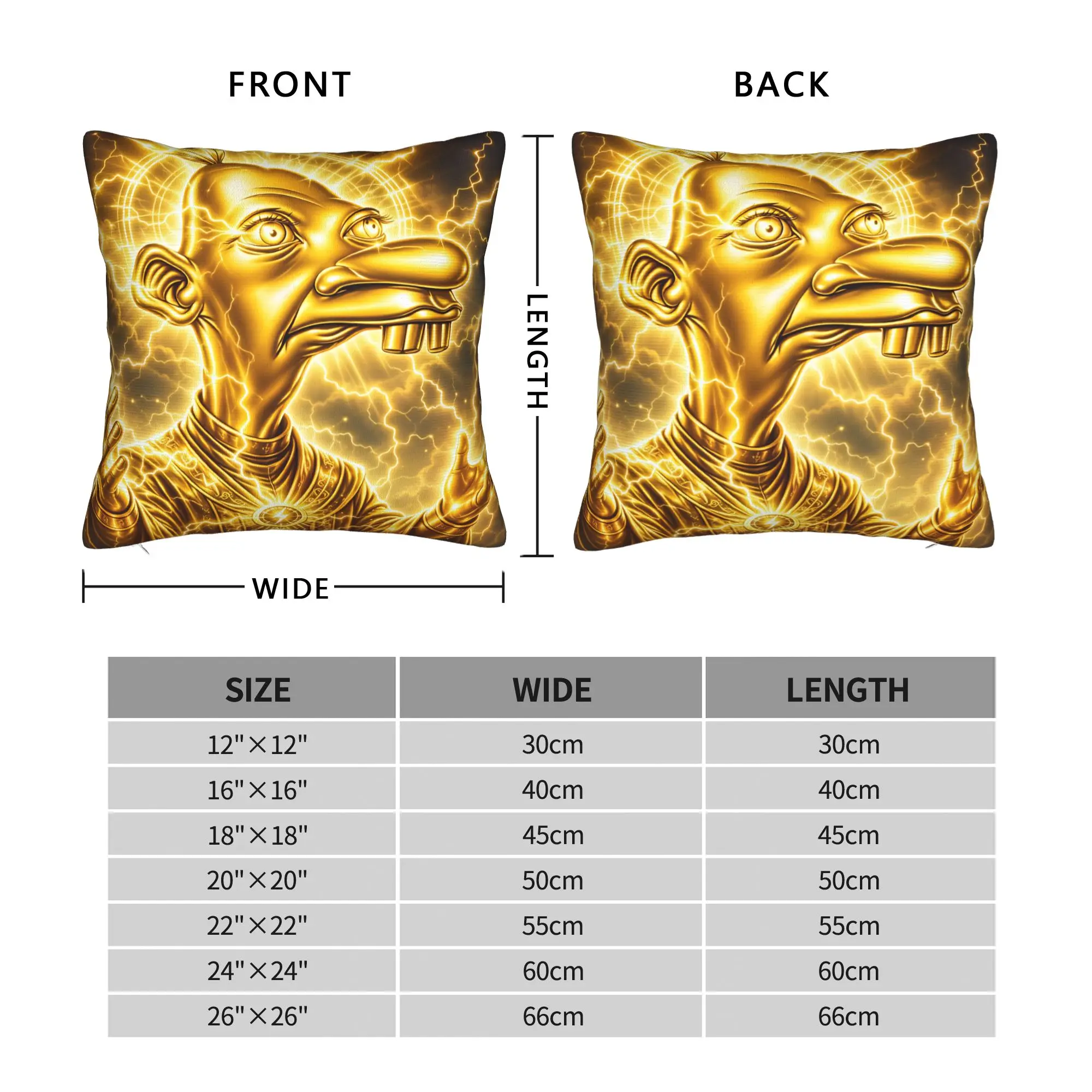 Neggy Golden Wizard Robe Golden Lightning Halo Pillow Cover  Fashion Pillow Case For Living Room Sofa Soft Pillowcases Gift
