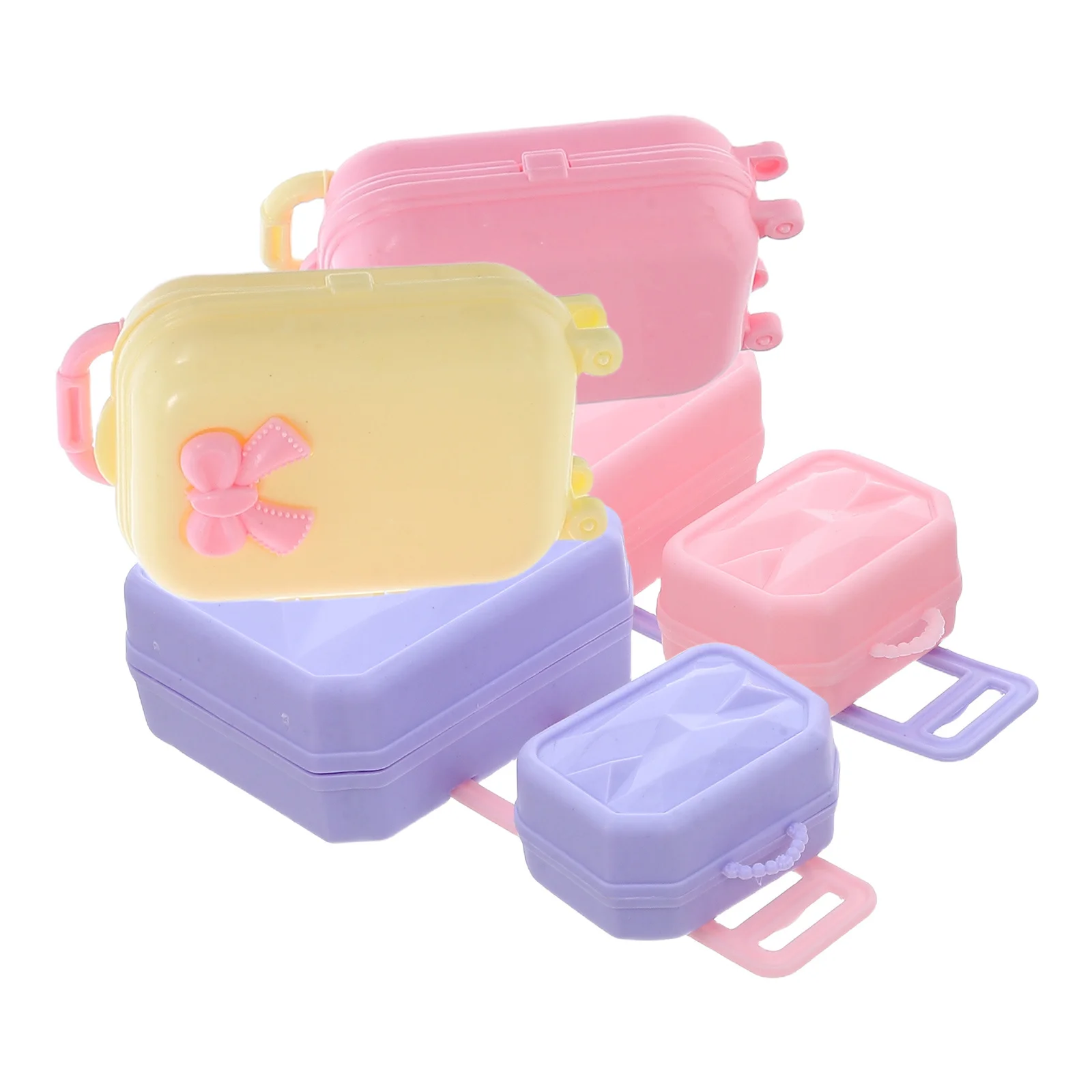 

4Pcs Miniature Travel Luggage 30Cm Compact Lightweight Suitcase Set for Mini House Storage Organizer Portable Outdoor Play