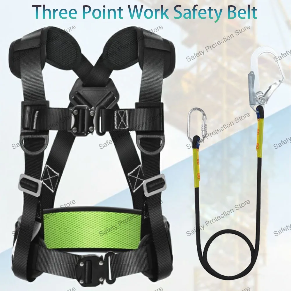 

Half Body High Altitude Work Safety Harness Three-point Safety Belt Outdoor Climbing Training Construction Protective Equipment