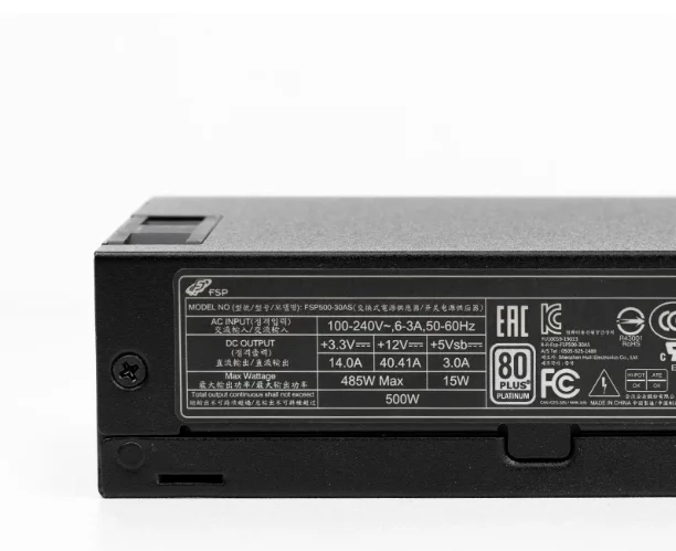 FSP500-30AS 500W Flex ATX Power Supply 80 PLUS Platinum Small 1U PSU for NUC Mini ITX PC Compact Chassis Brand New