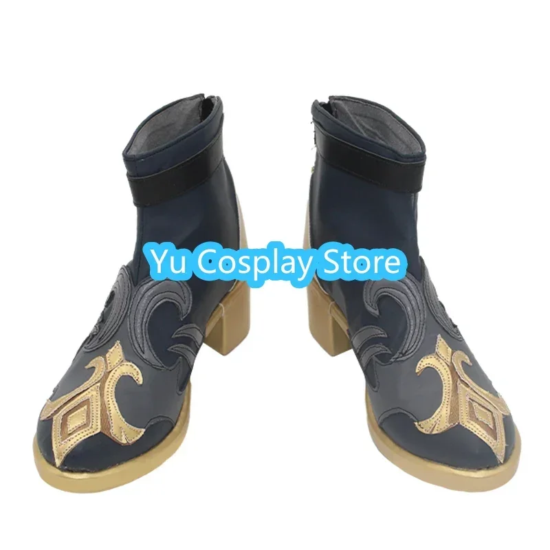 Genshin Impact Neuvillette Cosplay Schuhe Spiel Cosplay Prop PU Leder Schuhe Halloween Karneval Stiefel Nach Maß