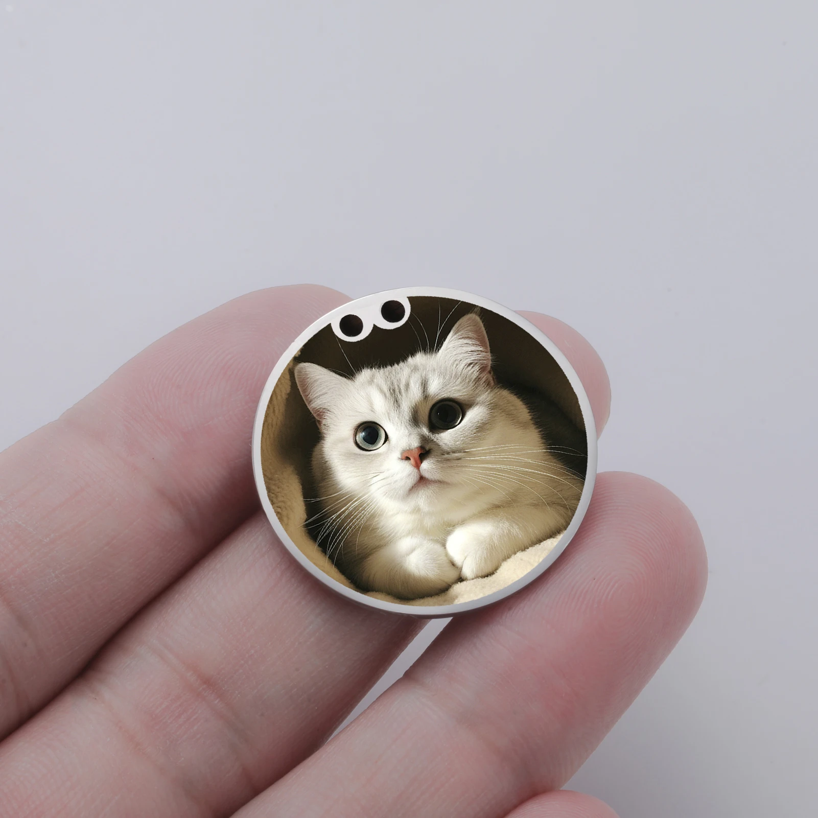 

Circular Single - Sided Color Printed Customized Pendant With Cute Cat Pattern And Personalized Cute Pendant For Pet Enthusiasts