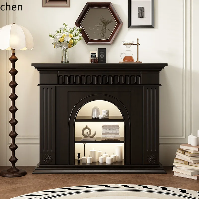 

HXL all solid wood decorative storage cabinet living room entrance cabinet art side cabinet