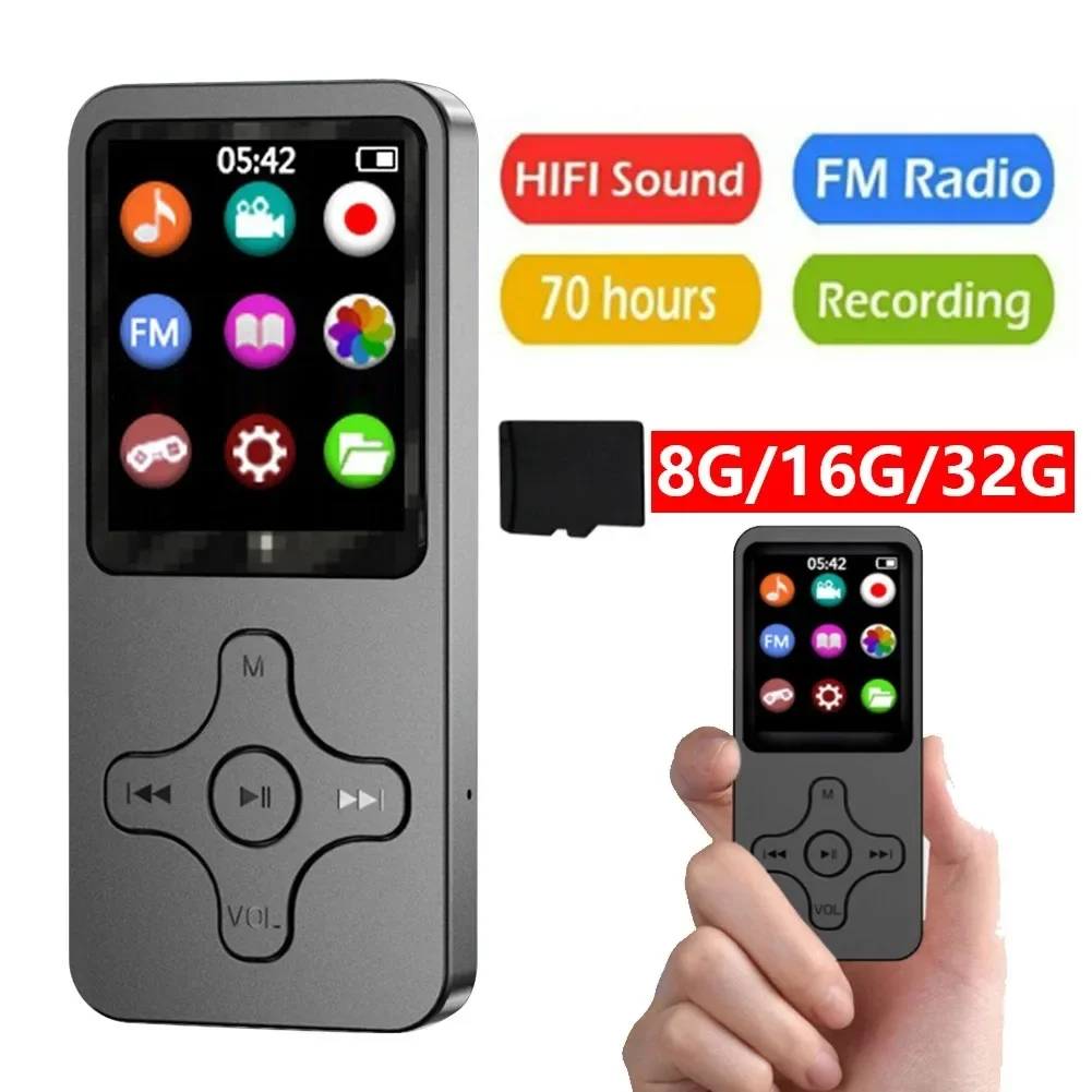 مشغل MP3 مكبر صوت متوافق مع البلوتوث 16/32/64 جيجابايت مشغل موسيقى Mp3 صغير راديو FM استقبال مكبر صوت مدمج الكتاب الإلكتروني وكمان