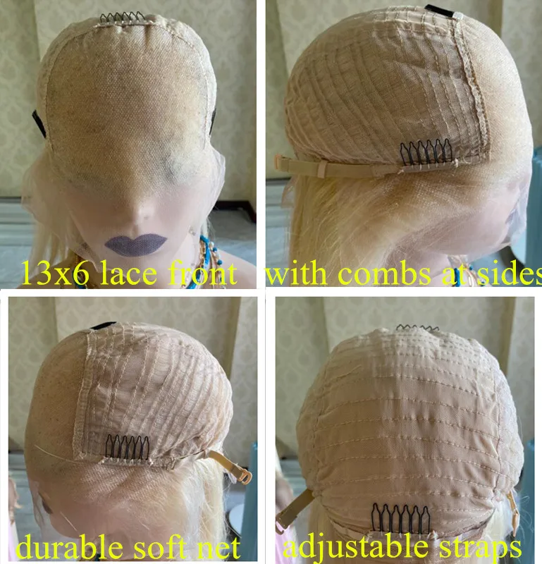 Pruiken uitverkoop Ash Blonde Hoogtepunten Losse golf Echt menselijk haar Pruik Gratis scheiding Chinees maagdelijk haar Lijmloze 13x6 pruik
