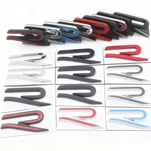 Metal Car Front Grille Emblem for Volkswagen VW Rline Golf 2 3 Jetta Polo Passat Bora Auto Parts Rear Trunk Side Badge Decals
