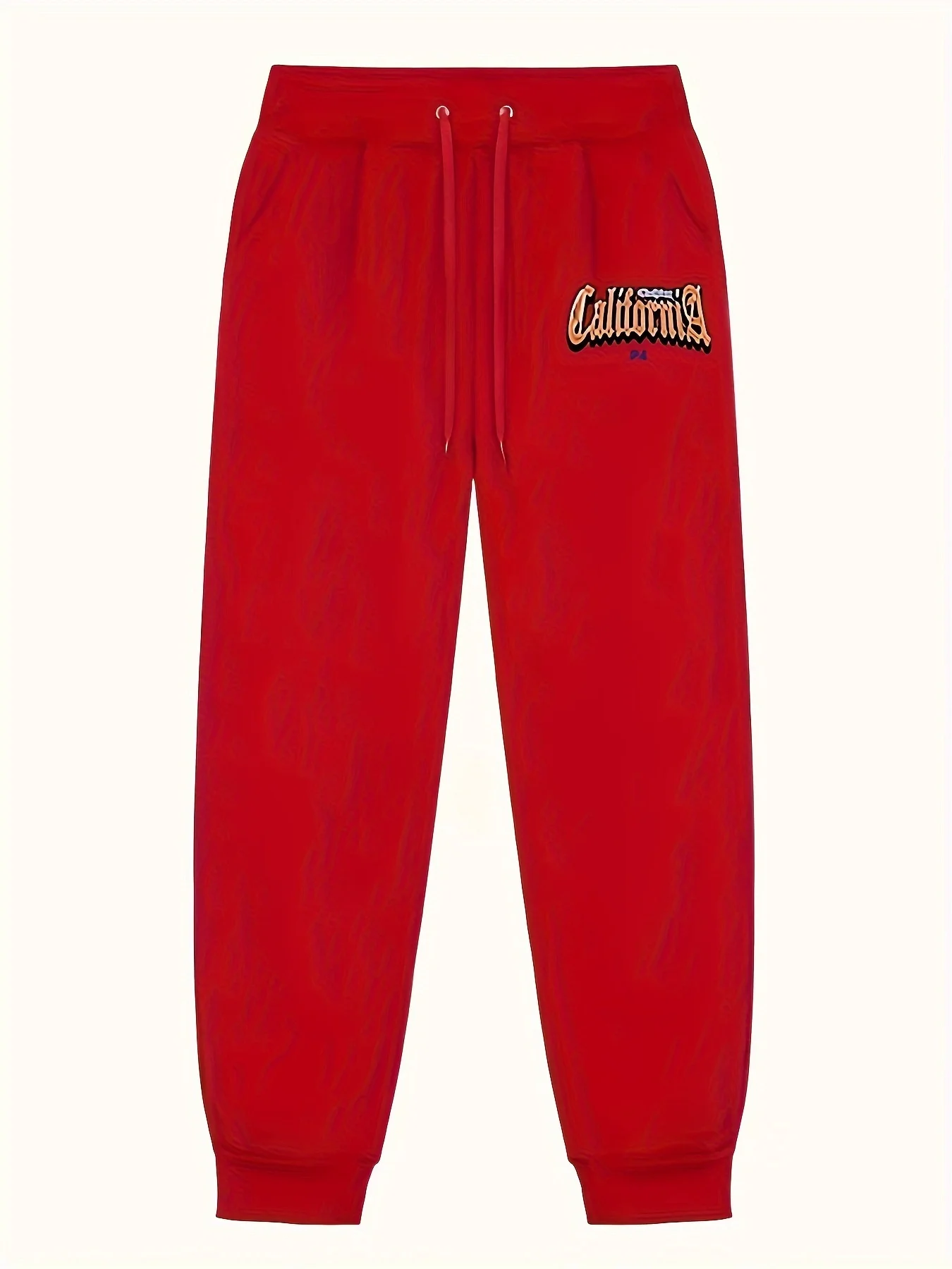 Light Daily Layer Men Sports Sweatpants California Retro Badge Print Durable Athletic Sports Trousers For Multi‑Scene Activity