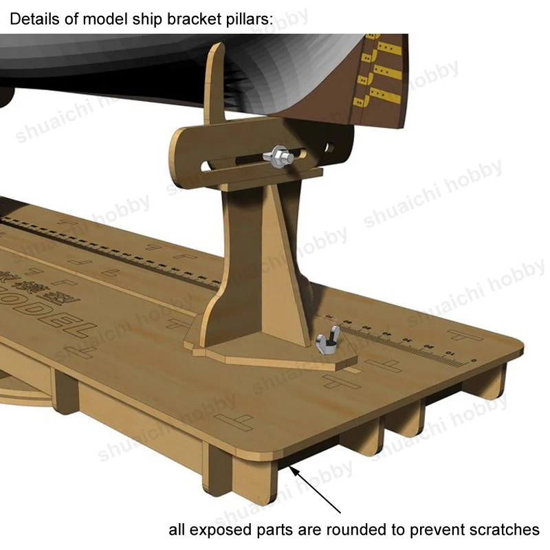 1Set Ship Model Making Auxiliary Bracket Construction Support Platform Wooden Assembly Stand for Simulation Warship Sailboat