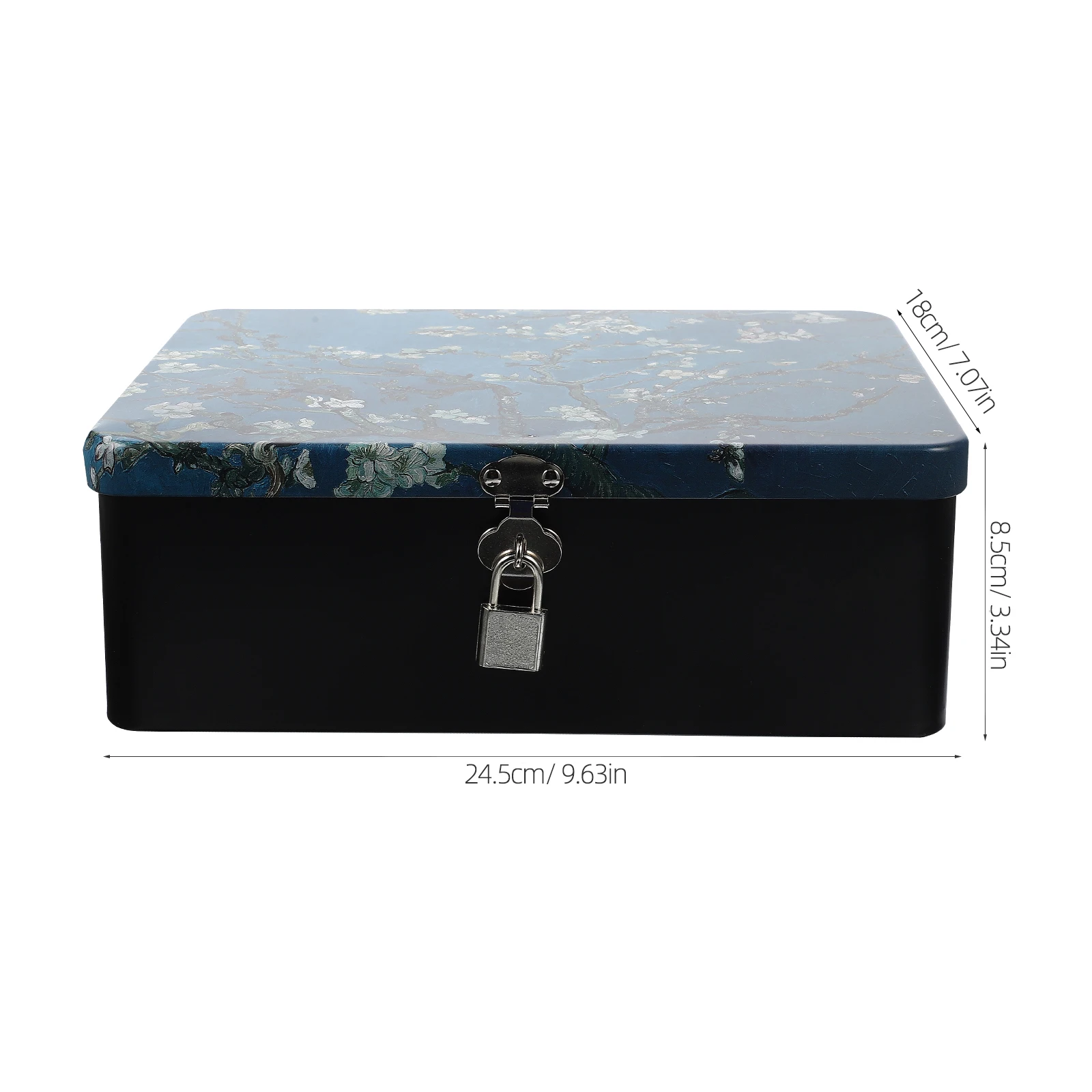 

1pcs Tinplate Storage Box Vintage Jewelry Case Retro Decorative Container Hinged Lid Home Office Small Tinplate Box Lightweight