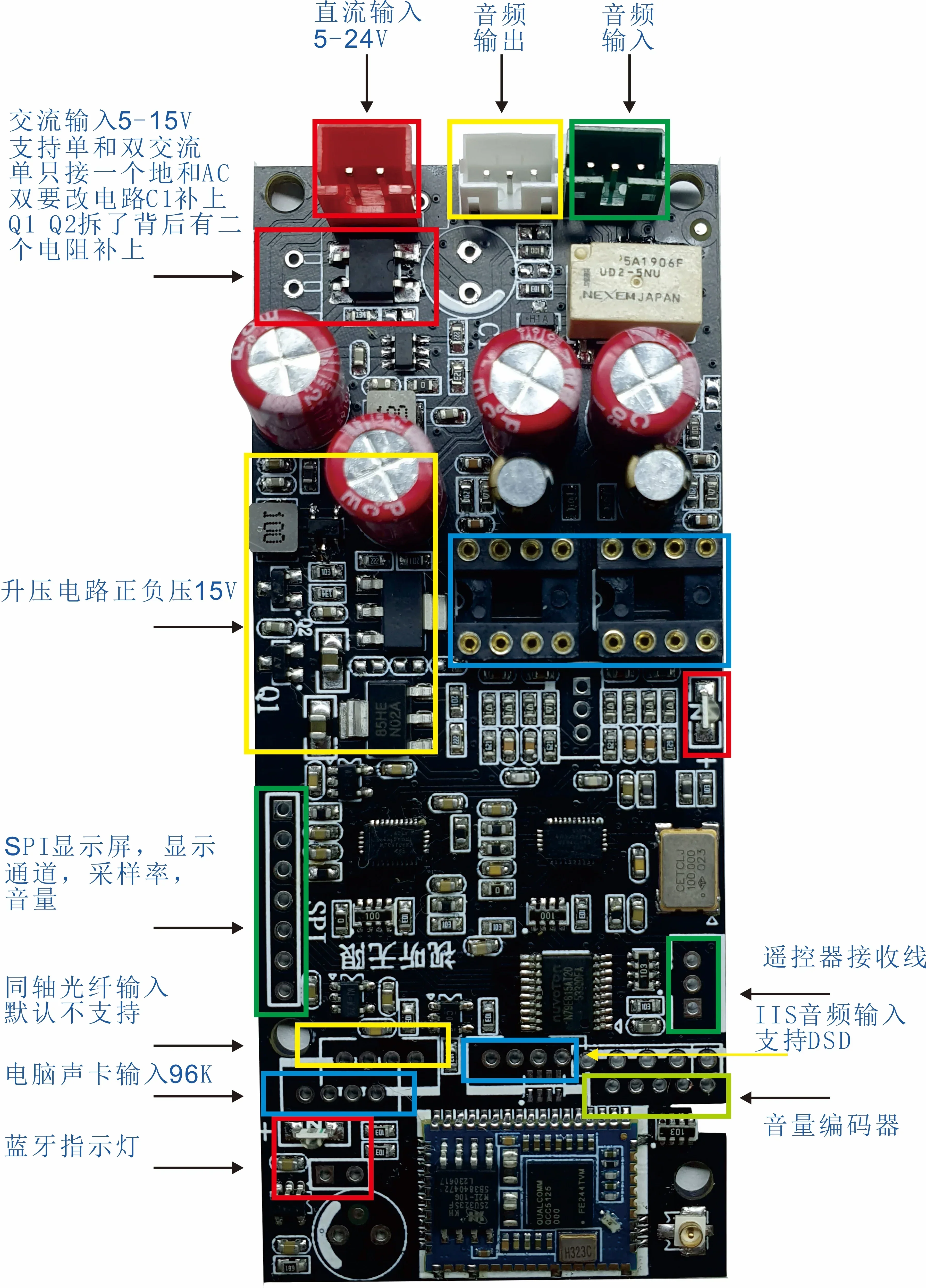 AMPLIFICADOR DE POTENCIA Ldac, dispositivo Dual paralelo ES9038, Bluetooth 5,4, QCC5181, USB, Wav, decodificación, controles de aplicaciones