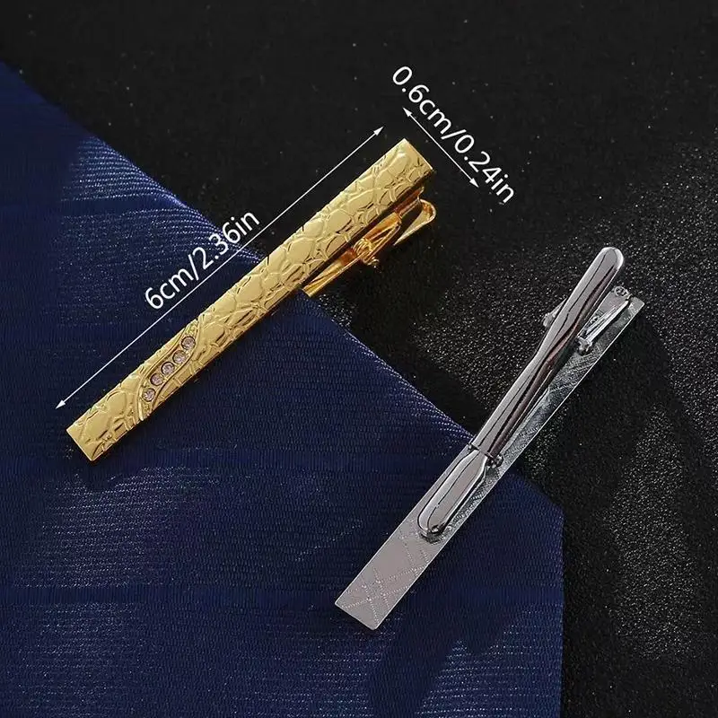 【xxx】Fashion Tie Clip For Men Stone Pattern Bar Clasp Practical Mens Classic Tie Clips Clamp Pin Jewelry Necktie Wedding Gift