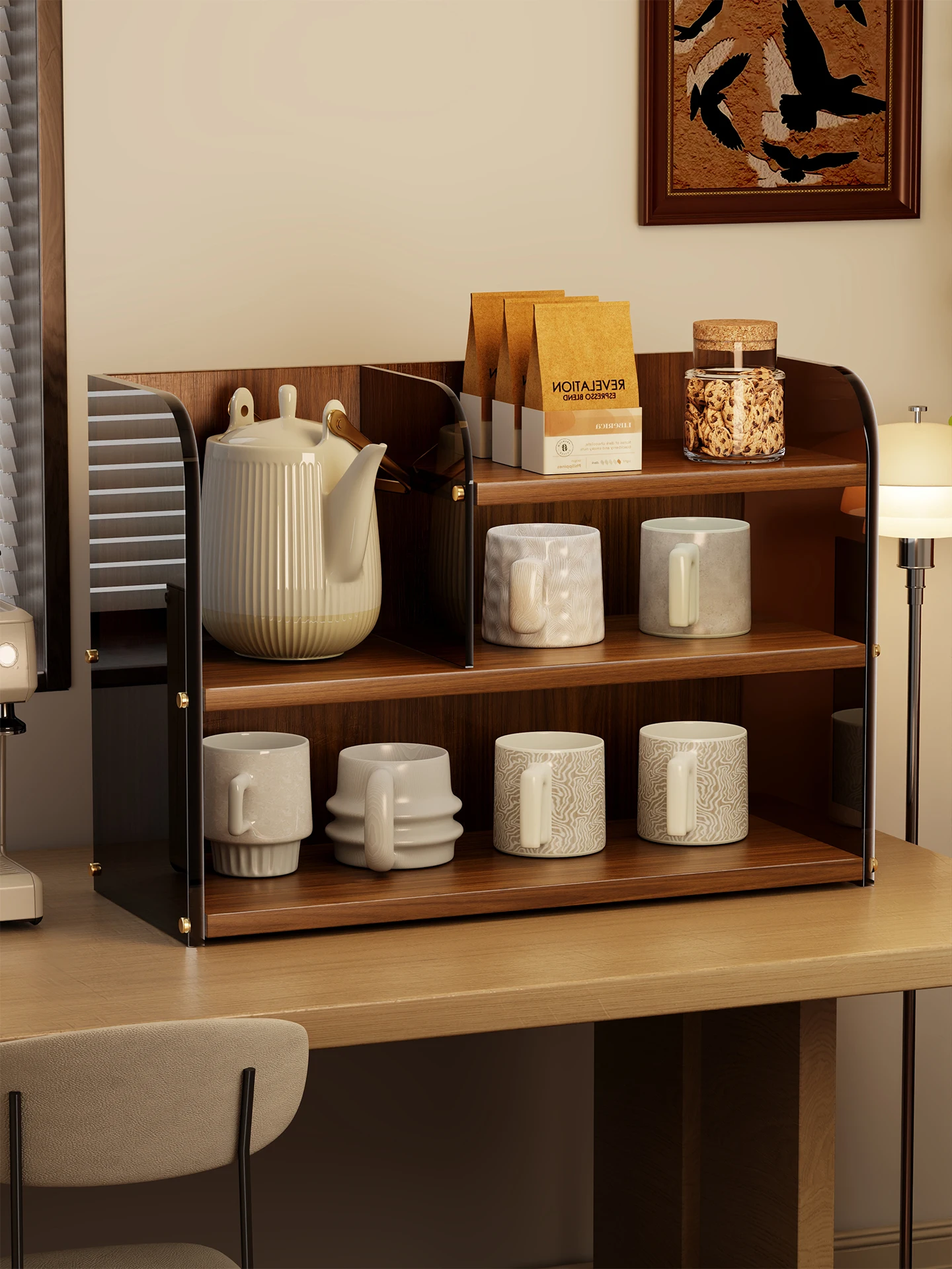 

Акриловый настольный органайзер Ra, держатель для чашки, акриловый материал, многослойный офисный стол, держатель для бутылки с водой, Lin Jia Xiaos