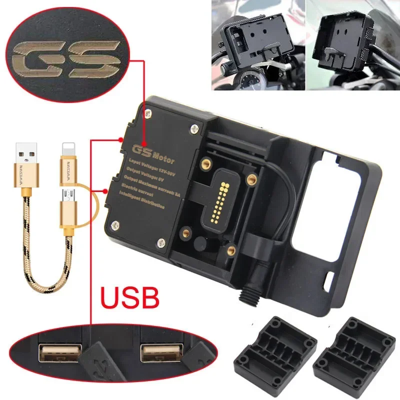 For BMW R1200GS R1250GS Adventure S1000XR F800GS F700GS F850GS F750GS Motorcycle Phone Holder GPS Navigation Bracket USB Charing