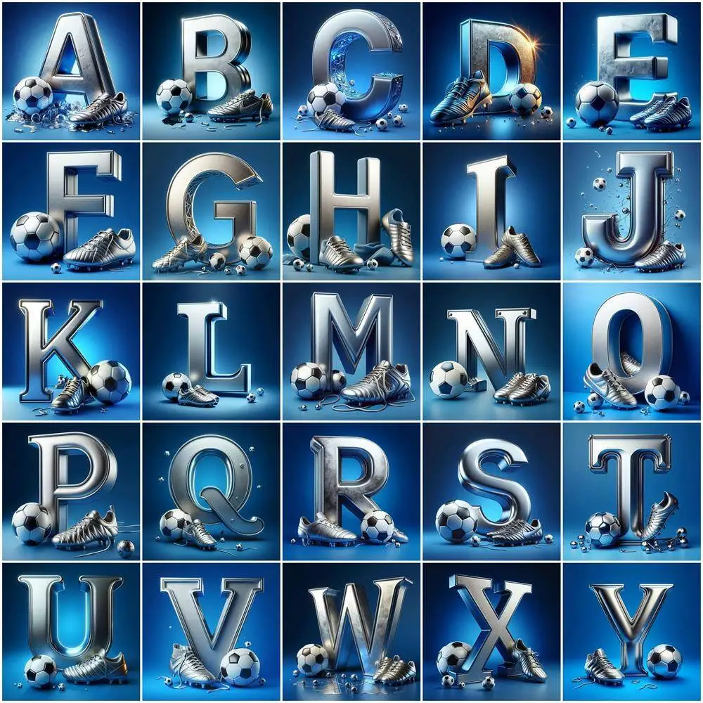 

EverShine Diamond Mosaic Letters DIY Art Diamond Painting Football Alphabet Full Square Round Embroidery Shoes Wall Decoration