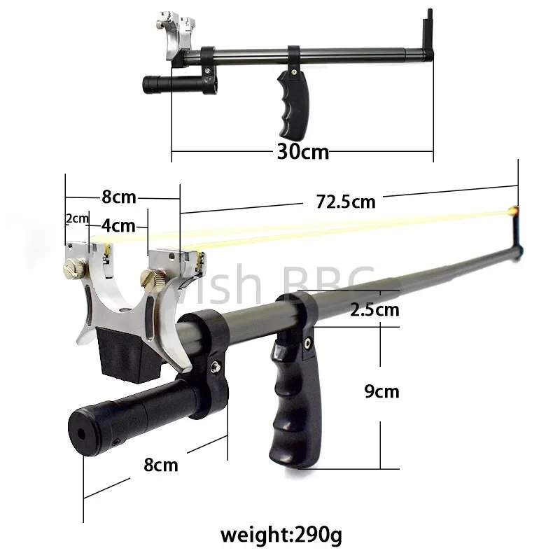 Men's toysTelescopic Long Pole Hunting Slingshot with Laser Aiming Metal Catapult Outdoor Toy High-power For Kids Toys Slingshot