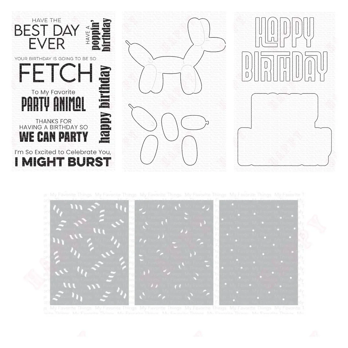 

Best Day Ever Balloon Animal Die Party Birthday Metal Cutting Dies Stamps Stencils Embossing Diy Craft Paper Card Making Decor