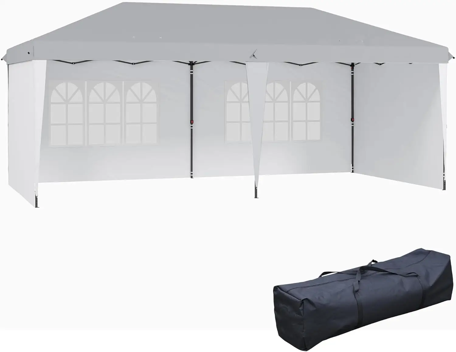 

10' x 20' Pop Up Canopy Tent with 4 Sidewalls, Heavy Duty Tents for Parties, Outdoor Instant Gazebo with Carrying Bag for Garden